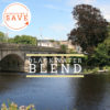 Badger and Dodo Coffee Roasters: A picturesque river view with a stone bridge and lush greenery stretches beneath Blackwater Blend. In the top left, a circular badge saying Subscribe & Save is accompanied by an arrow, drawing your attention to this tempting offer.