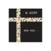 Badger and Dodo Coffee Roasters: The black square Gift Card features a lively leaf pattern in a cross shape and is enhanced by bold white text, A GIFT FOR YOU..., making it an ideal present for coffee lovers.