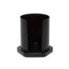 Badger and Dodo Coffee Roasters: The Aeropress Replacement Filter Holder, a black cylindrical plastic piece with cut-out sides, sits on a matching hexagonal base against a white background.