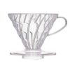 Badger and Dodo Coffee Roasters: The Hario V60 Dripper is a see-through, cone-shaped coffee brewer with vertical ridges and a handle, ideal for manual pour-over brewing. It features a flat base that fits perfectly on your favorite cup or carafe.