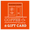 Badger and Dodo Coffee Roasters: An orange image with white line art of a storefront and a coffee cup. Text reads Badger & Dodo Coffee Academy Roastery Outlet Gift Card. A small gift icon is at the bottom.